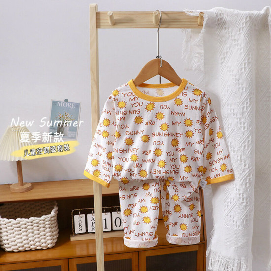 12M-9Y Kids Girls & Boy Intimates & Pajamas Sets Cartoon Print Long Sleeve Top And Pants Kids Clothes  Suppliers   