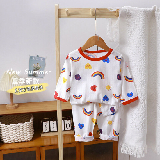 12M-9Y Kids Girls & Boy Intimates & Pajamas Sets Cartoon Print Long Sleeve Top And Pants Kids Clothes  Suppliers   