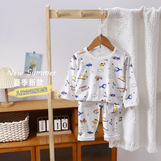 12M-9Y Kids Girls & Boy Intimates & Pajamas Sets Cartoon Print Long Sleeve Top And Pants Kids Clothes  Suppliers   