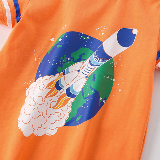 18M-7Y Toddler Boys Rocket Printed T-Shirts & Shorts  Boys Clothes   