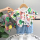 12M-5Y Toddler Boys Sets Fully Printed Cartoon Animal T-Shirts & Jeans  Girls Clothes   