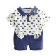 12M-5Y Toddler Boys Sets Lapel Short Sleeve Suit  Girls Clothes   