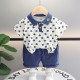 12M-5Y Toddler Boys Sets Lapel Short Sleeve Suit  Girls Clothes   
