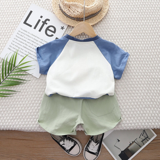 12M-5Y Toddler Boys Cartoon Print Short-Sleeved Two-Piece Set  Boys Clothing   