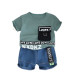 9M-4Y Toddler Boys Letter Printed Casual Short-Sleeved Two-Piece Set  Boys Clothing   