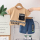 9M-4Y Toddler Boys Letter Printed Casual Short-Sleeved Two-Piece Set  Boys Clothing   