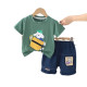 9M-4Y Toddler Boys Cartoon Print Short-Sleeved Two-Piece Set  Boys Clothing   