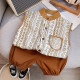 12M-5Y Toddler Boys Sleeveless Printed Vest Pants Two-Piece Set  Boys Clothing   