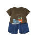 12M-4Y Toddler Boys Cartoon Shorts Sleeve Tops Denim Shorts Two-Piece Set  Boys Clothing   