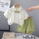 12M-5Y Toddler Boys Lapel Bowtie Shirts And Shorts Two-Piece Set  Boys Clothing   