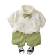 12M-5Y Toddler Boys Lapel Bowtie Shirts And Shorts Two-Piece Set  Boys Clothing   